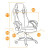 Кресло PILOT кож/зам/ткань, черный перфорированный/светло-серый/красный, 36-6/06/TW-14/36-161