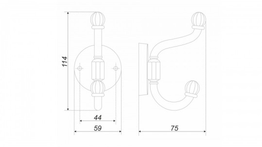 Крючок K213BL черный матовый