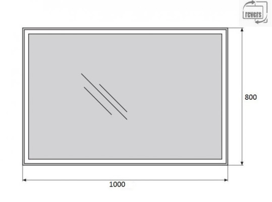 Зеркало с подсветкой SPC-GRT-1000-800-LED-TCH, 12W, 220-240V cенсорный выключатель (100х80х3)