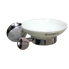 Мыльница стекло MAGNUS 85004 хром/керамика