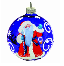Шар стекло 80 мм Сказочный Дедушка Мороз в подарочной упаковке КУ-80-214018