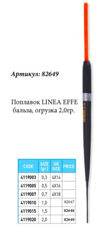 Поплавок бальз LINEA EFFE 2,0 гр 82649