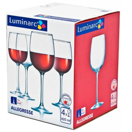 Набор фужеров для вина Luminarc 4 шт 420 мл Allegresse J8166 