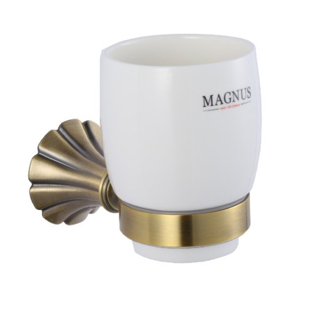 Подстаканник одинарный MAGNUS бронза/керамика 95005