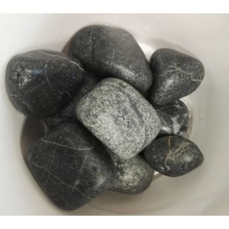 Камни для бани Серпентинит "Черный принц" шлифованный (10кг)