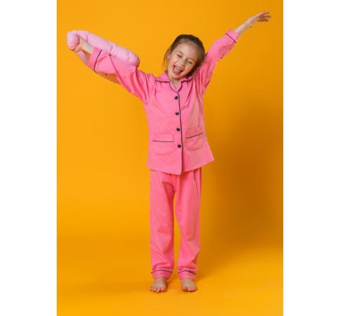 Пижама для девочки кулирка рост 116-122 см MINAKU розовая 3867818