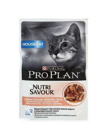 Корм для домашних кошек Pro Plan пауч Nutrisavour, лосось 85 гр