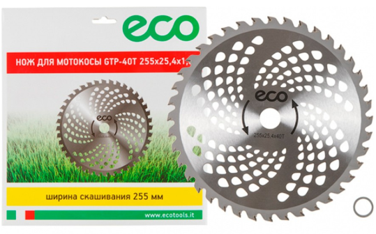 Диск ECO для триммера 255х1,3х25,4 мм 40 зубьев