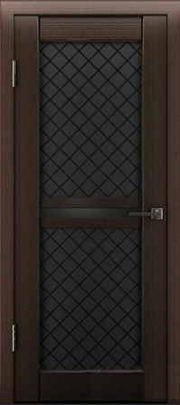 Полотно дверное ДО900 "Лайн" экошпон венге стекло черное триплекс ромб Л12ПО4 (ВФД)