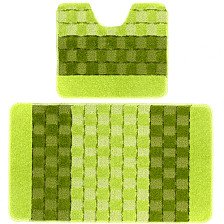 Комплект ковриков для ванной комнаты BANYOLIN SILVER из 2 шт 60х100/50х60см 11мм (зеленый) 1/25