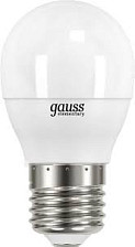 Лампа светодиодная Е27 10W/3000 G45 (шар матовый) Gauss Elementary