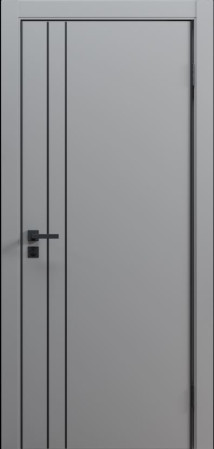 Полотно дверное ДГ800 "Line" 4 софт грей гладкий Al-black (ВДК)