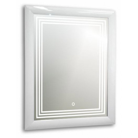 Зеркало Магнум 605х805 с подсветкой, сенсорный выключатель, белый багет