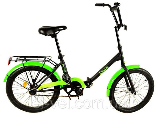 Велосипед складной  AIST Smart 20 1.1 черно - зеленый ( 20")