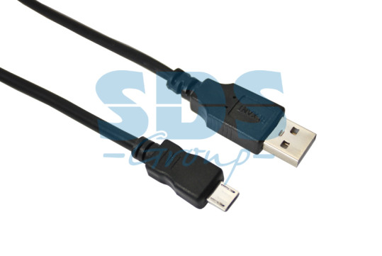 Шнур micro USB(male) - USB-A(male) 3м черный(18-1166-2)