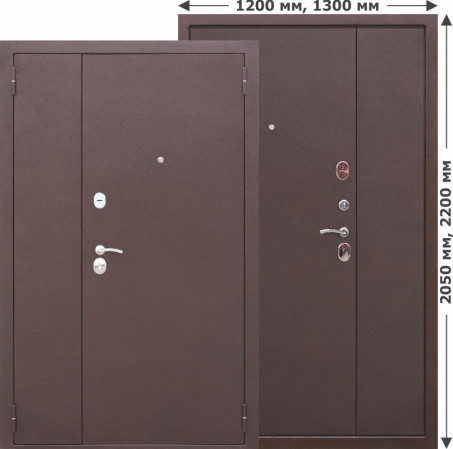Дверь Гарда Медный антик/венге 1200х2050 Правая (7,5см)