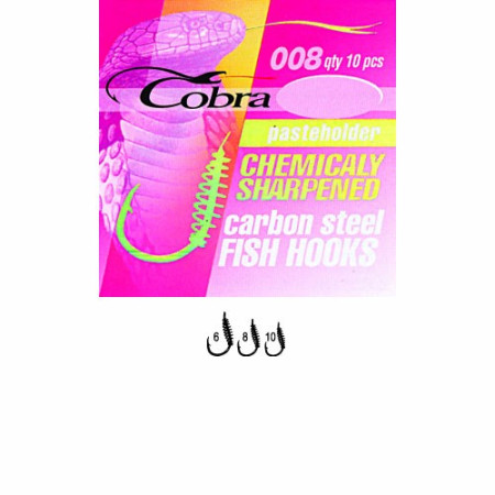 Крючки Cobra PASTEHOLDER сер 008 разм 010 C008NSB-010 (10шт)