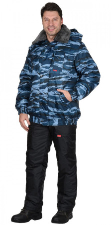 Куртка утепленная ПОЛЮС короткая КМФ Серый вихрь размер 60-62/182-188