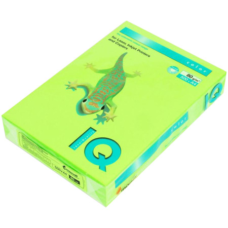 Бумага офисная цветная IQ Color neon А4 80 г/м 500 листов зелёный неон