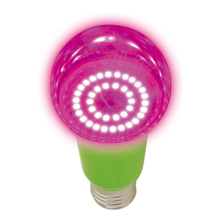 Лампа светодиодная Е27 15W A60 для растений спектр для рассады и цветения Uniel