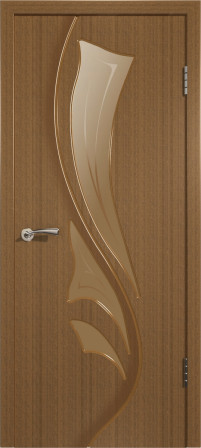 Дверное полотно ДО 800 "Лилия" орех 5ДО3 стекло бронза художественное левое (ВФД)