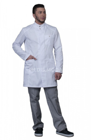 Халат медицинский  мужской  Х-235б ТС-120 белый размер 58/182-188 Medis