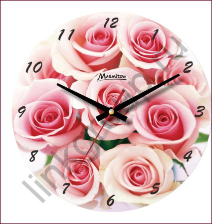 Часы настенные 30см Букет роз, Marmiton 11394