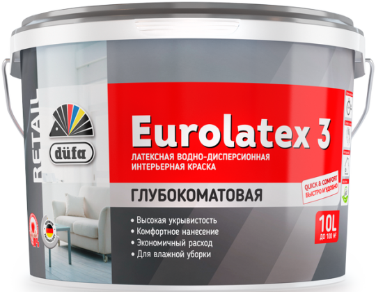 Краска ВД Eurolatex 3 (10л) Dufa Retail