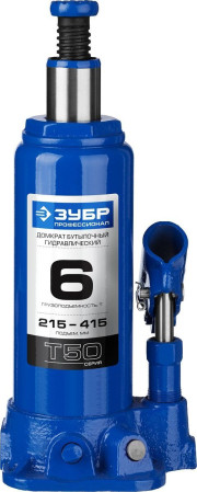 Домкрат гидравлический бутылочный 6т 215-415мм в кейсе ЗУБР 43060-6-Кz01