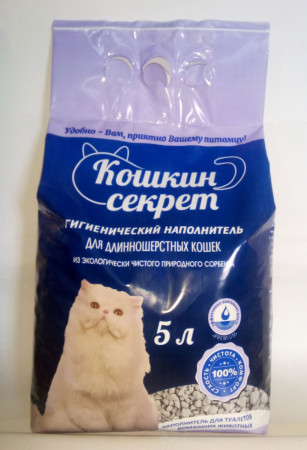Наполнитель Кошкин секрет впитывающий для длинношерстных кошек 5 л