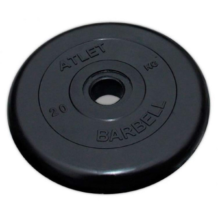 Диск MB ATLET обрезиненный черный D-26, 20 кг (РЛ)