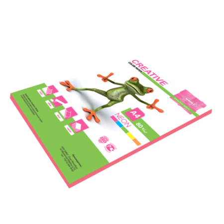 Бумага офисная цветная CREATIVE COLOR А4 80 г/м 50 листов неон розовая