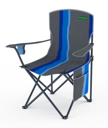 Кресло складное усиленное 57х57х90 синий (сталь d19мм) К502