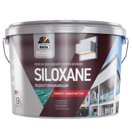 Краска SILOXANE фасадная белая (9л) Dufa Premium
