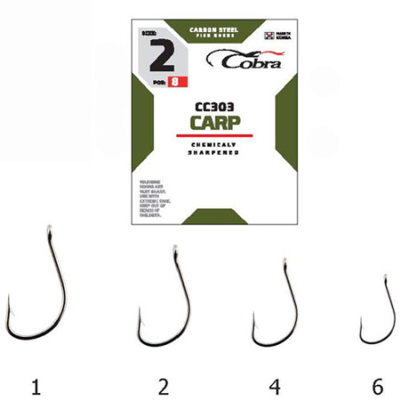 Крючки Cobra CARP FEEDER серCC303 разм008 (10шт) CC303-008