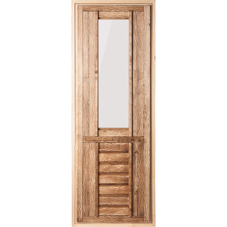 Дверь для сауны глухая (1,9х0,7) липа состар, стекло 32263 мат