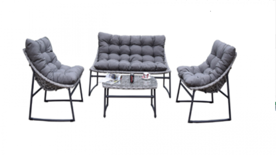 Набор мебели искусственный ротанг LUC-45 (стол+диван+2 кресла) Grey