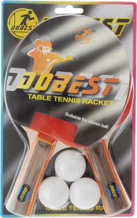 Набор для настольного тенниса DOBEST(2 ракетки+3 шарика) BR20 1 звезда (РЛ)