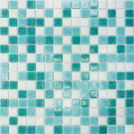 Мозаика стеклянная  (327х327х4) МDA433 бирюзовый микс (Elada Mosaic, Китай) 