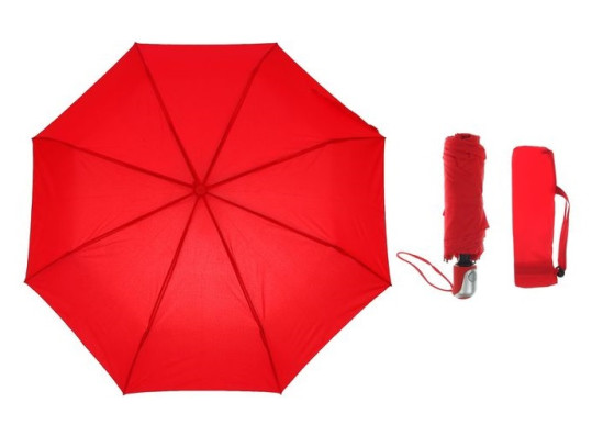 Зонт полуавтомат d100 с проявляющимся рисунком при намокании красный 126918 РАСПРОДАЖА