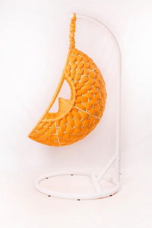 Кресло-качели Валио (плетеное Гламур, желтый 40В, мини опора)