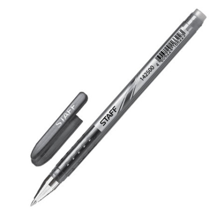 Ручка гелевая черная 0,5 мм Пиши-стирай Staff 142500