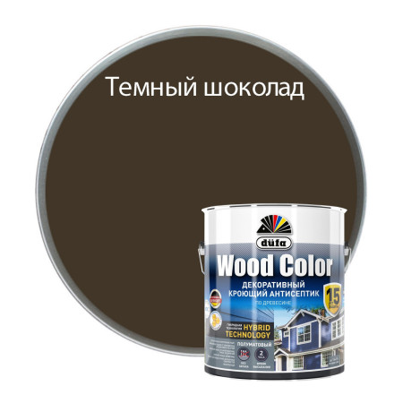 Антисептик кроющий Wood Color (2,5л) темный шоколад Dufa