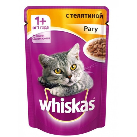 Корм для кошек Вискас пауч рагу телятина 85 гр