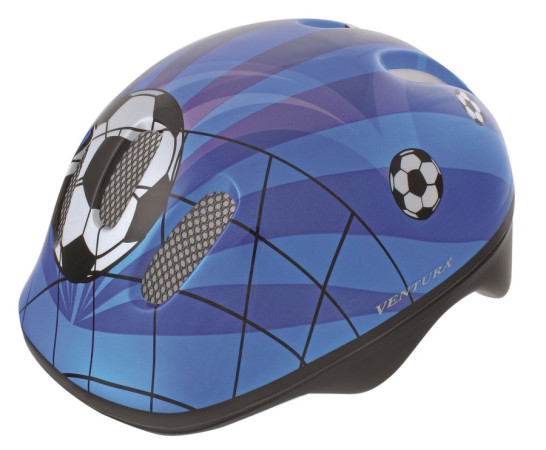 Шлем детский/подростковый 5-731007 с сеточкой 52-56см SOCCER сине-бело-черный (10) VENTURA AR