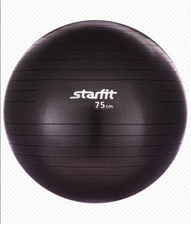 Мяч гимнастический STARFIT GB-101 75 см, цвет-черный, антивзрыв 1/10