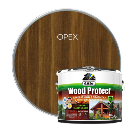 Пропитка Wood Protect для защиты древесины (10л) орех Dufa