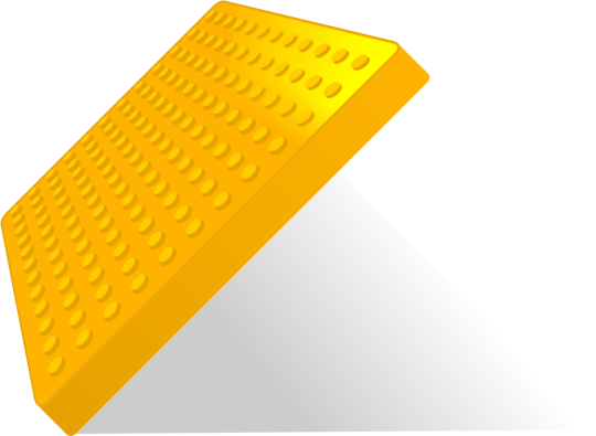 Плитка тактильная (300х300х50) Конусообразные рифы жёлтая Р