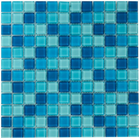Мозаика стеклянная  (300х300) GC562SLA голубой микс (Primacolore, Китай)