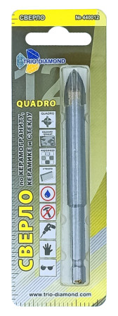 Сверло по керамограниту керамике и стеклу 12мм TRIO DIAMOND Quadro 440012